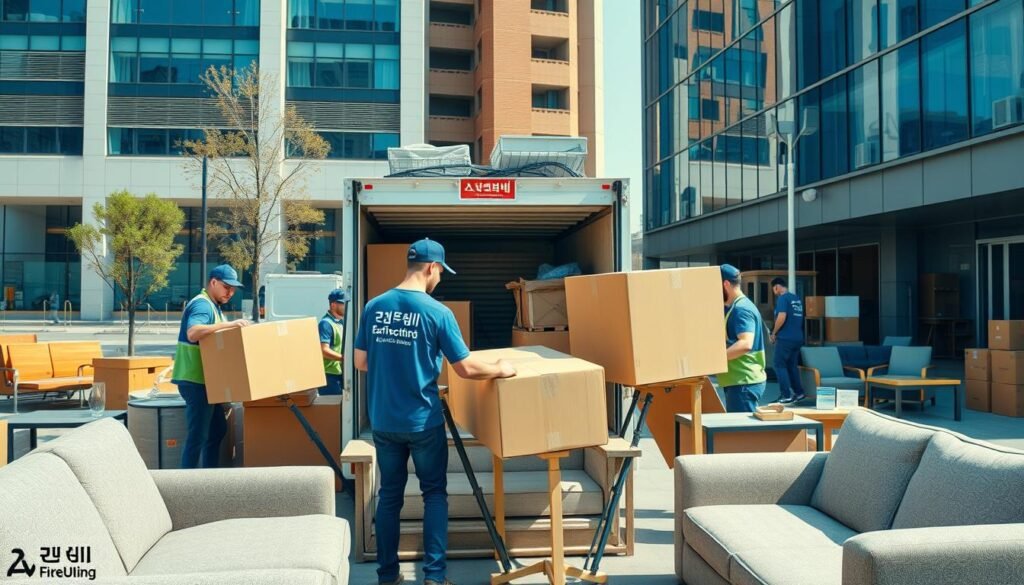 تغليف عفش احترافي باستخدام بطانيات واقية